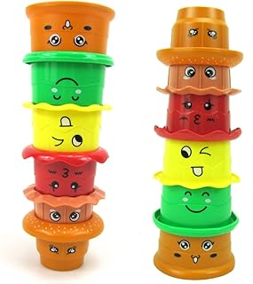 Toyvian 6 Pçs Empilhamento Brinquedos Crianças Brinquedos Educativos Brinquedos Infantis Empilhar Copos Para Crianças Empilhamento Copos Quebra-Cabeça Hambúrguer Pai-Filho Brinquedos