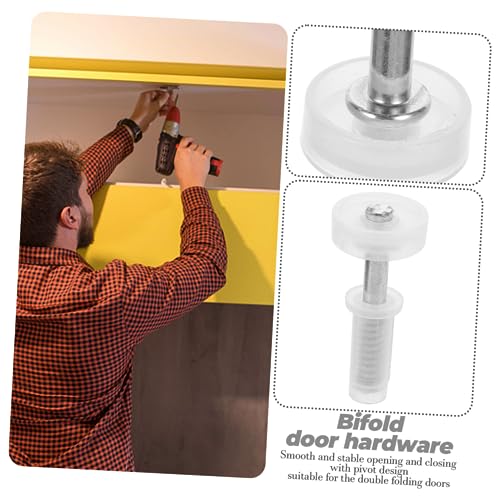 Bisagra pivotante para puertas plegables DOITOOL, hardware para clósets residenciales y comerciales, acabado cromado, color blanco miniatura 2