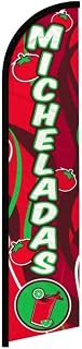 OnPoint Wares Micheladas Windless Swooper Feather Banner Flag Sign | 3 ft x 11.5 ft Outdoor Advertising Flag | Weatherproof Polyester Business Banner (Hardware Not Included)