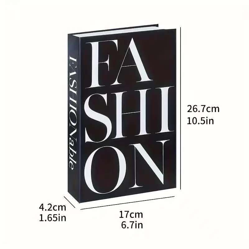 Xydedoing 3 Pcs Decorative Fashion Book Set, Black and White Faux Books for Home Decor, 3-Piece Nordic Style Display Books, 10.5 x 6.7 * 1.65 inches