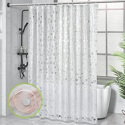OTraki Waterproof EVA Shower Curtain with Magnets Cover