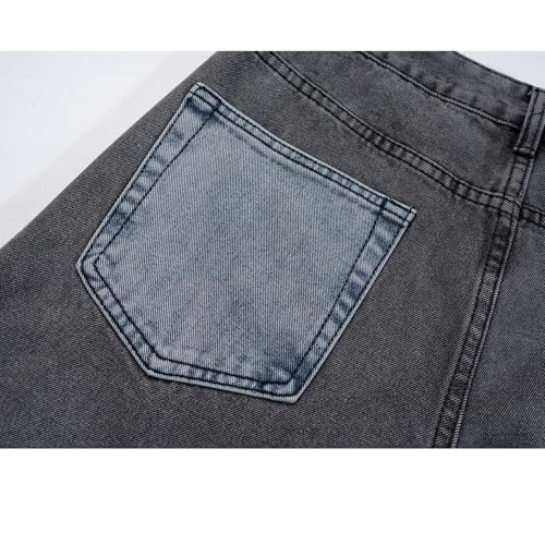 Hip Hop Patchwork Pocket Slim Fit Pants Unisex High Street Jeans3