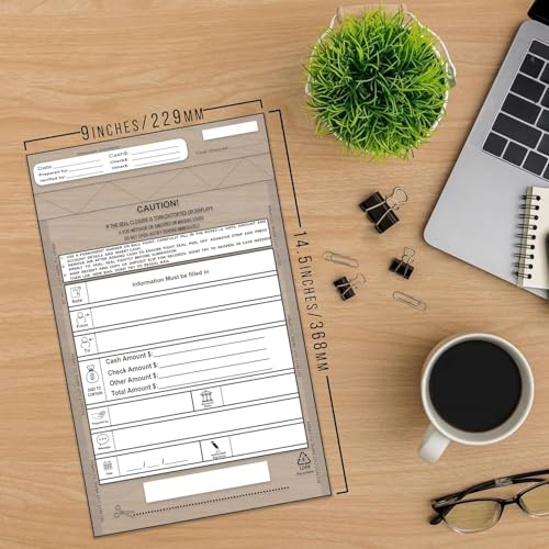 500 Pack TAGAD Bank Deposit Bags for Cash Handling & Cheque Deposit 9 x 12” | Tamper Evident with Tear-Off Receipt and Sequential Barcodes | Secure Money Bags for Business & Personal Use by TAGAD - Image 2
