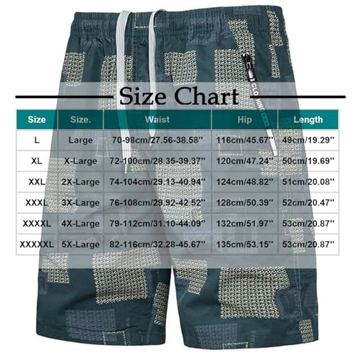 Bermuda Shorts for Men Cotton Plaid Elastic Waist Lightweight Summer Shorts Big and Tall Casual Swim Trunks 20252