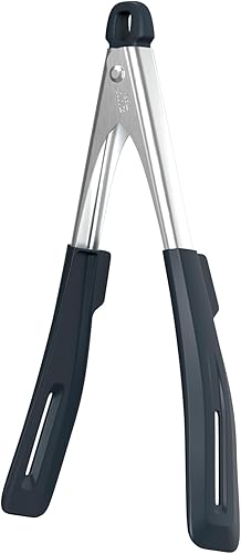 Zuutii Pinzas de cocina con cabeza de silicona, pinzas de cocina de acero inoxidable de 12.2 pulgadas para cocina, pinzas de bloqueo resistentes al
