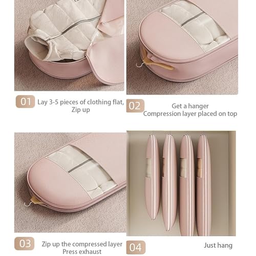 Space-Saving Hanging Garment Bag for Travel & Closet Storage, Waterproof Zippered 3 Sizes (L/M/S) with Quick-Compression, Eco-Friendly Suits Dresses Coats Storage (brown, S)3