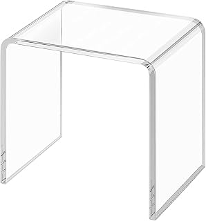 Clear Acrylic Shower Chair for Inside Shower,700lbs Heavy Duty Shower Seat for Bathtub,Bathroom Shower Bench for Adults,Waterproof Shower Stool for Shaving Legs,Clear Stool for Bedroom and Living Room