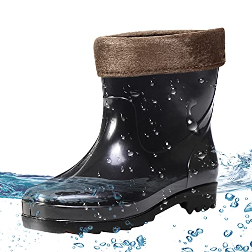Man Short Cotton Rainboots Rubber Boots for Garden Man Rain Footwear Rain Shoes Warm Winter Shoes Men3