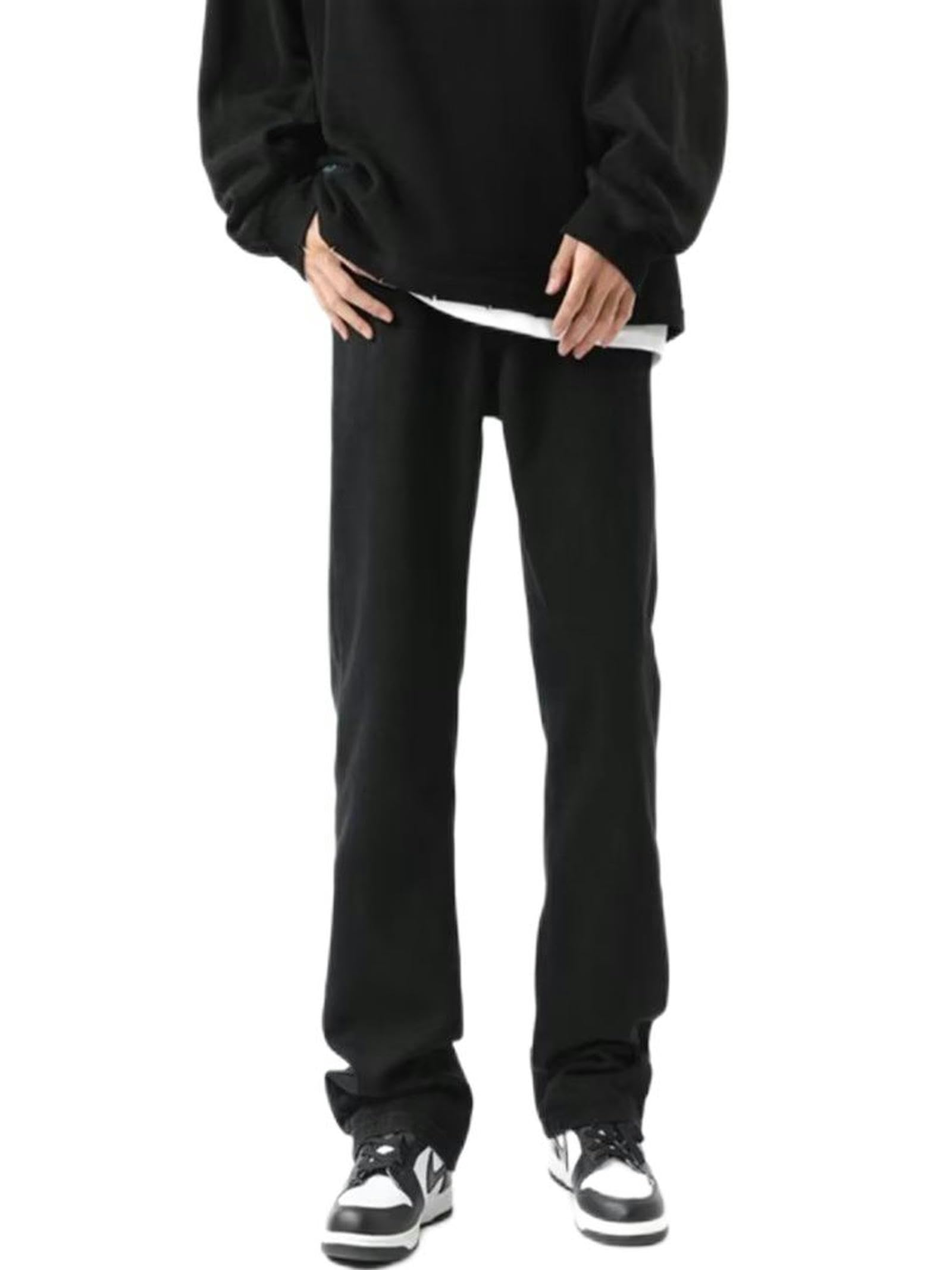 Jean noir jambe droite homme confortable ample taille 2XL