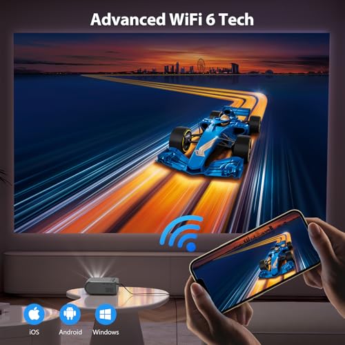 mini projector projector with wifi and bluetooth portable movie projector 1080p support with built-in speaker compatible with tv stick smartphonehdmiusb indoor amp outdoor use