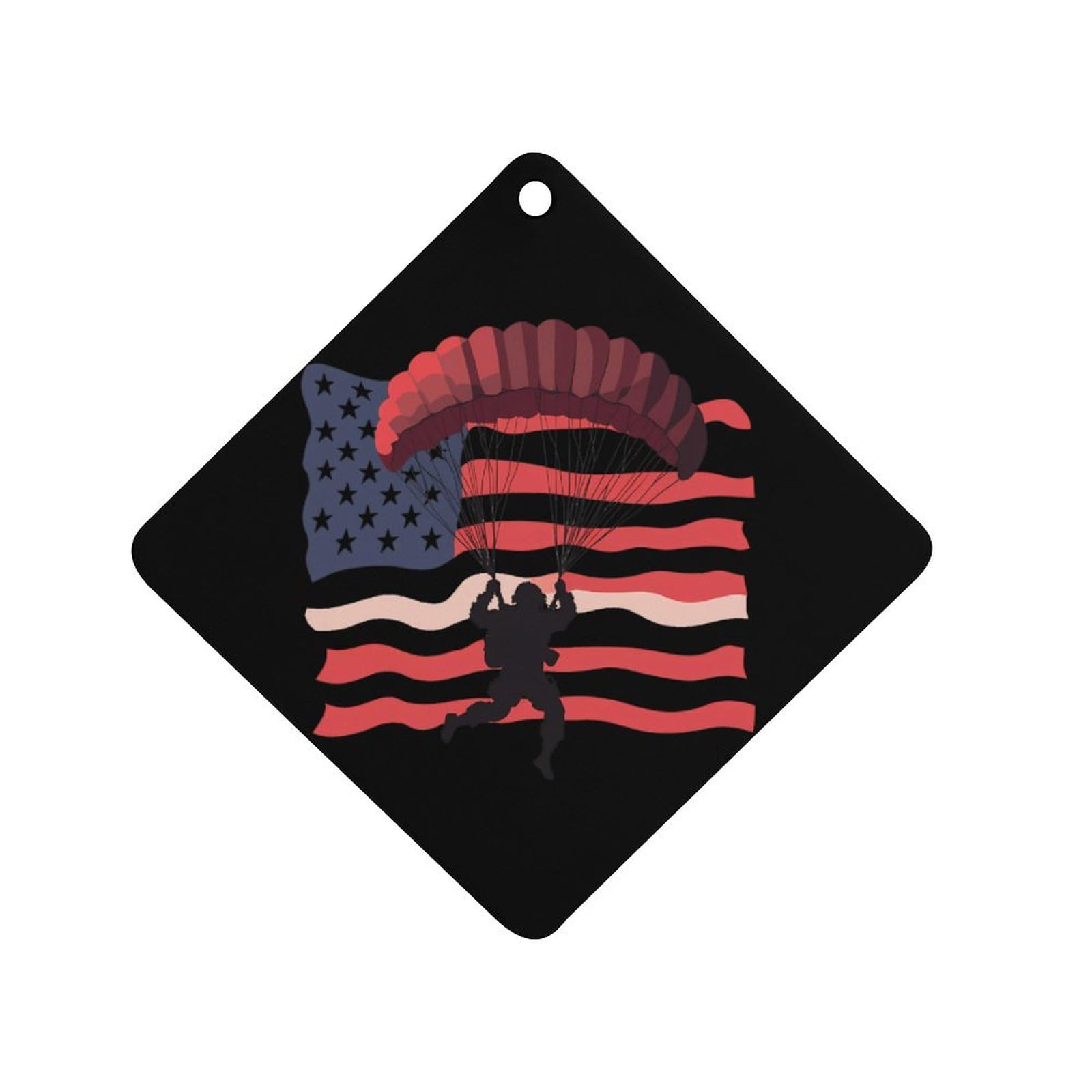 Skydiver Am-erican Flag Skydive Car Air Freshener Hanging Aromatherapy Tablets for Car Accessories Rhombus