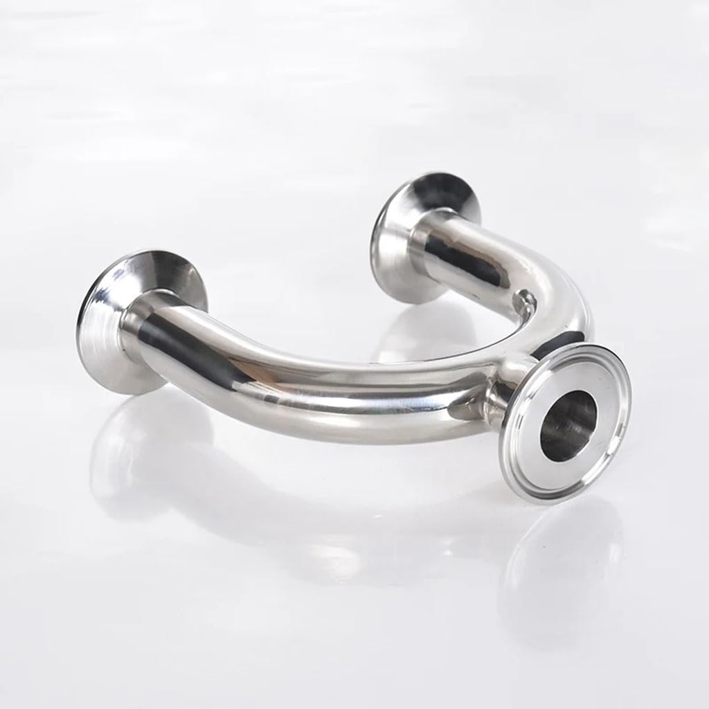 Accesorios de tubería de fundición de acero, 1PCS 3/4”1-1/2”2”Pipe OD 19mm/38mm/51mm Sanitario en forma de U 3 vías 304 Virola de acero inoxidable OD 1.5”2”Accesorios de tuber