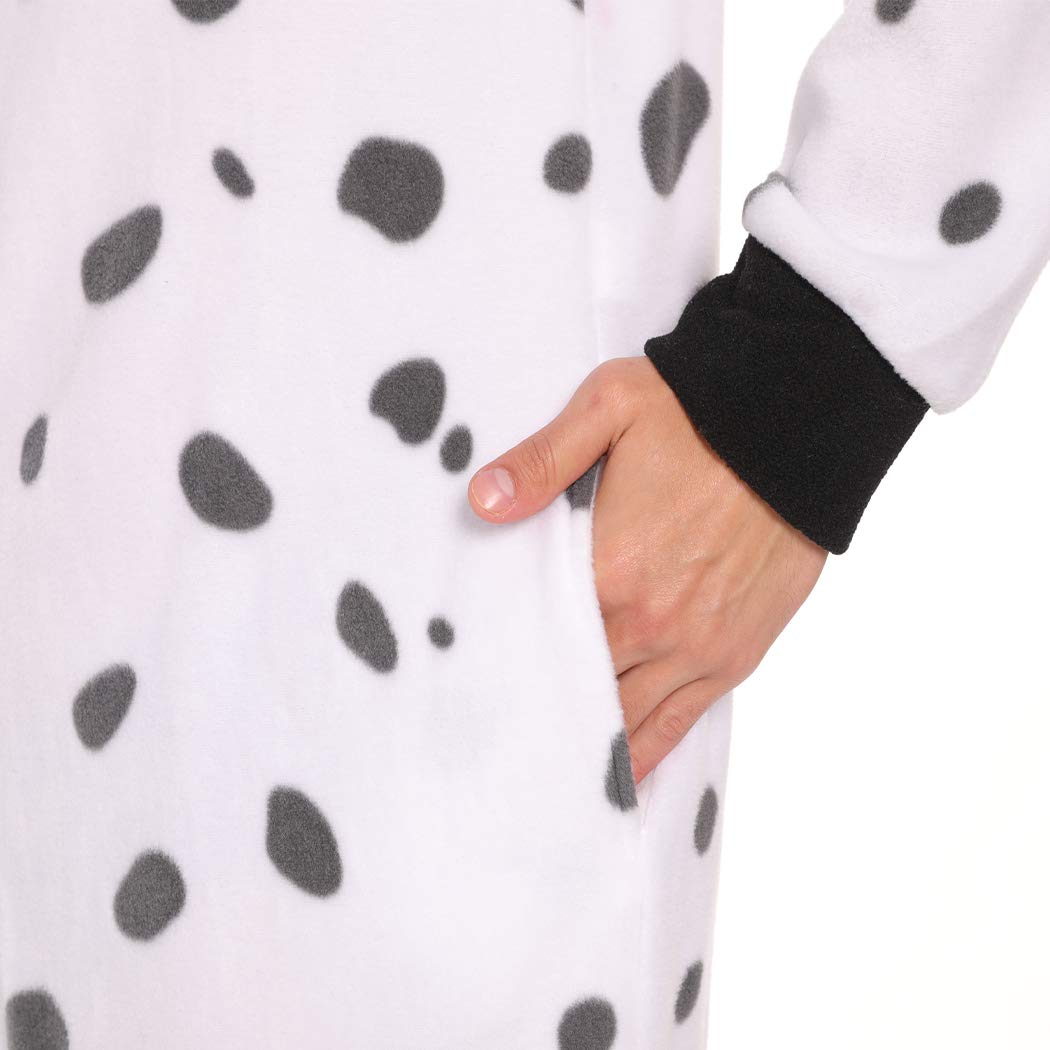 Guturris Unisex Pigiama Dalmata Animale Onesie Animale Costumi Cosplay Adulto Bianco