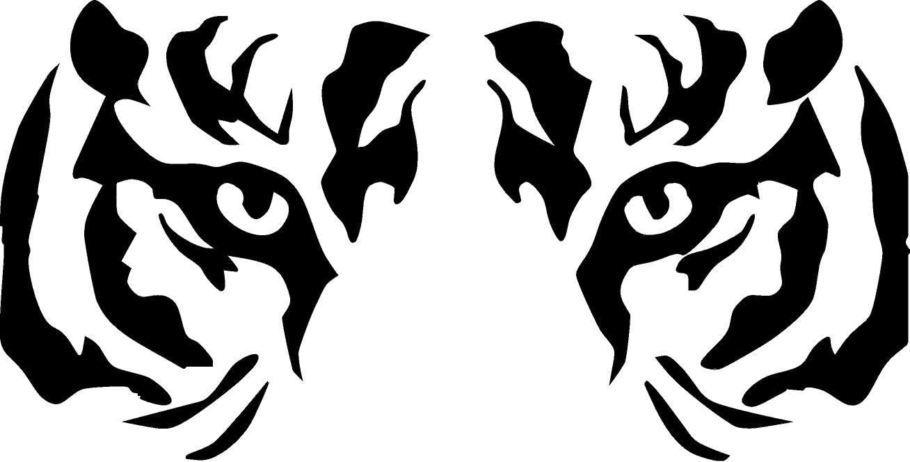 7 x 3.5 Tiger Face Eyes Vinyl Decal Fun Bumper Sticker, Windows, Cars, Trucks, laptops, etc