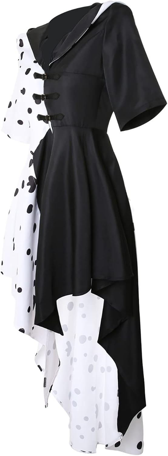 Drofe Cruella Devil Costume Women Dress Cosplay Outfit for Halloween - Image 3