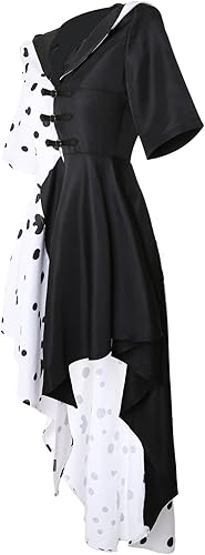 Miniatura 3 de Drofe Disfraz de Cruella Devil para mujer, disfraz de cosplay para Halloween