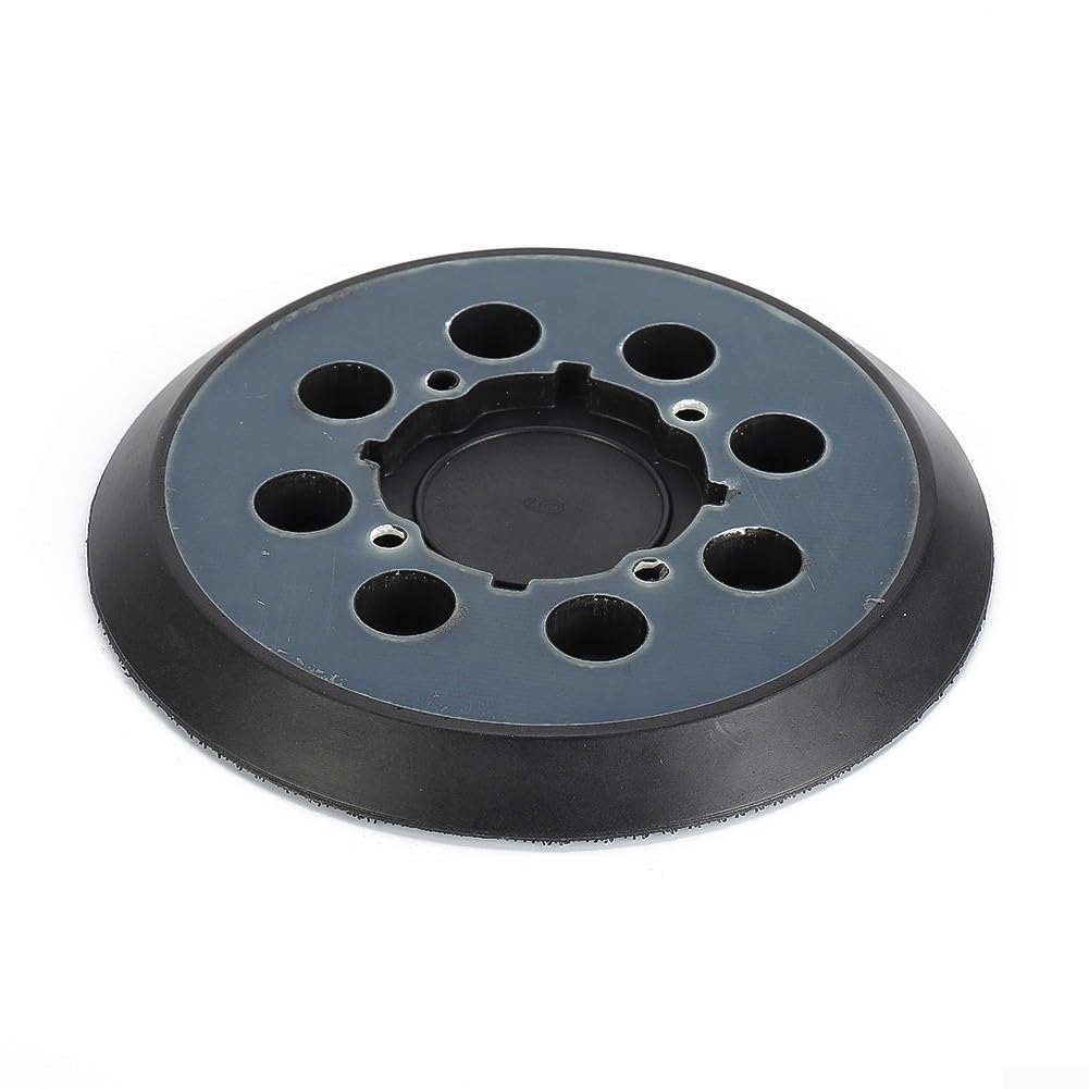 Platorello abrasivo per levigatrice orbitale a 8 fori, 125 mm, 125 mm, compatibile con DWE6423/6421/DCW210B, N329079, ricambio in plastica