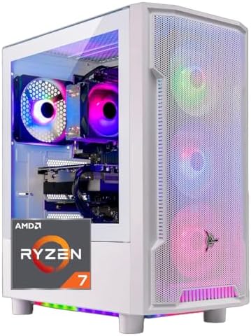 Skytech Gaming Archangel Desktop PC, Ryzen 7 5700 3.7 GHz (4.6GHz), AMD RX 6600 8GB, 1TB NVMe SSD, 16GB DDR4 RAM 3200, 650W Gold PSU, Wi-Fi, Win 11