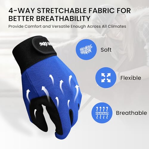 image for FINGER TEN Horse Riding Gloves Kids Boys Girls Youth 1 Pair, Bike Gard