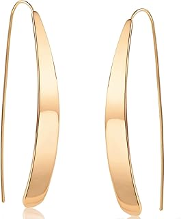 Humble Chic NY 14K Gold Plated Bar Earrings for Women - Long Thread Dangle Earrings - Threader Drop Earrings - Hypoallergenic and Safe for Sensitive Ears