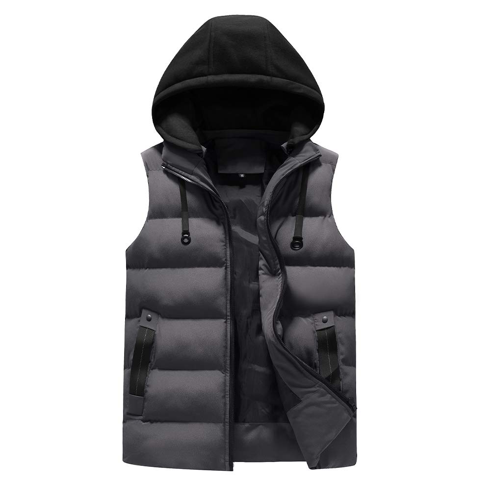 YOUTHUP Hombre Chalecos Exteriores con Capucha En Invierno Abrigo sin Mangas para Hombre