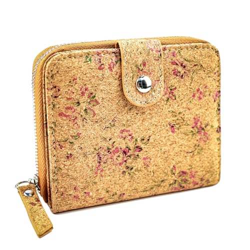 CorkAllin Kork Geldbörse für Damen: Umweltfreundliches, veganes Portemonnaie aus natürlichem Kork mit Kartenhalter, Münzfach und Reißverschluss - perfekt für den täglichen Gebrauch und Reisen
