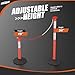 HiGiant 2 Pack 34 Inches Traffic Delineator Posts with Weighted Rubber Base, Portable Orange Safety Posts Cones with Reflective Collars and 5 Ft Plastic Chains for Parking Lot, Construction Work