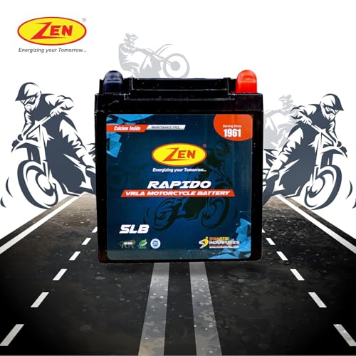Image of Zen 5LB 12V 5AH Motorcycle Rechargeable Battery for Two Wheelers Scooters Bikes SMF VRLA Maintenance Free