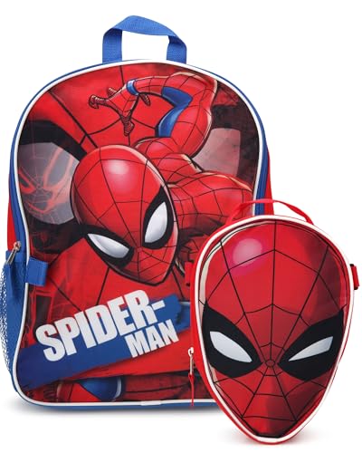 Fast Forward Spider-Man Boys Backpack and Lunch Box Set - 2 Piece 15 Inch School Backpack With Detachable Lunch Bag Size One Size Spider-Man Red Lunch Bag