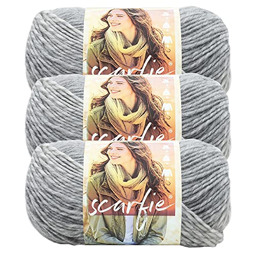 Image of (3 Pack) Lion Brand Yarn Scarfie Bulky Yarn, Cream /Silver