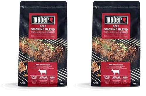 Weber Smoking Chips (700g Pack) - for beef, a blend of deciduous, nut, and fruit trees, EU product, sustainably sourced, FSC certified wood (FSC Mix) (17663) (Pack of 2)