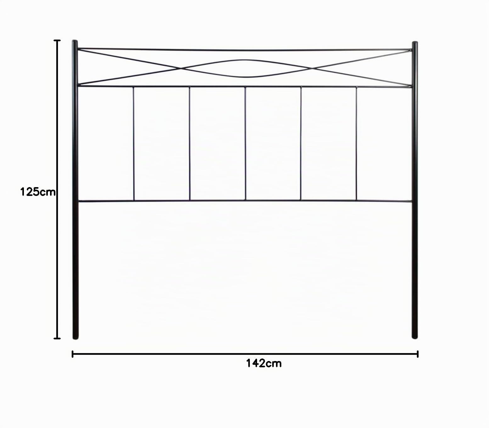 El Herrero Cabecero de Forja Manu | Cabezal para Cama de Matrimonio e Individual | Producto Artesanal, Hecho en España (para Cama de 135 (142cm), Black)