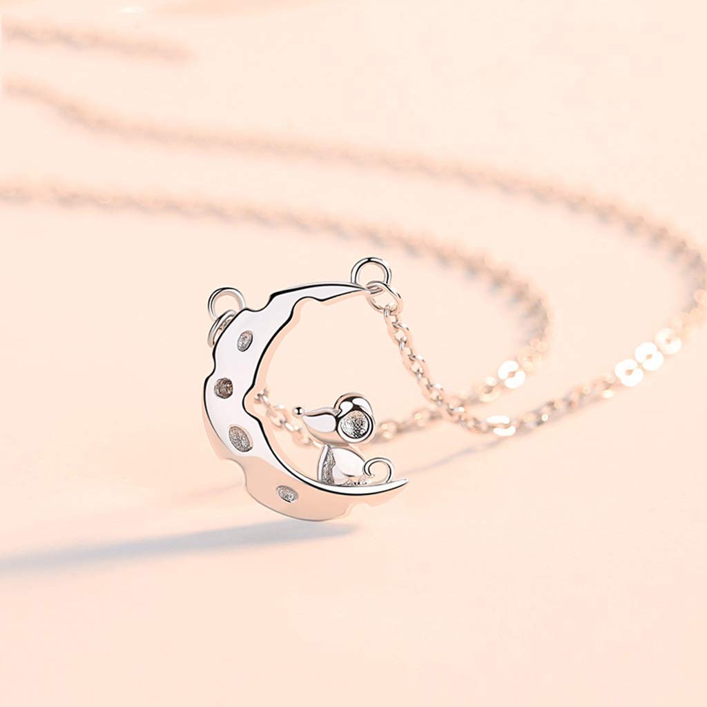 Halsketten für Frauen Mädchen 2020 Sternzeichen Ratte Anhänger S Schmuck Tier im Sternenmond Anhänger Halskette 18 Zoll Chokerhalsketten