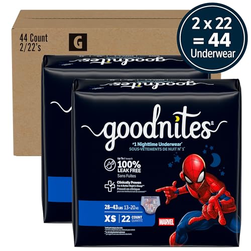 Goodnites Boys' Nighttime Bedwetting Underwear, Size Extra Small (28-43 lbs), 44 Ct (2 Packs of 22), Packaging May Vary - image 2