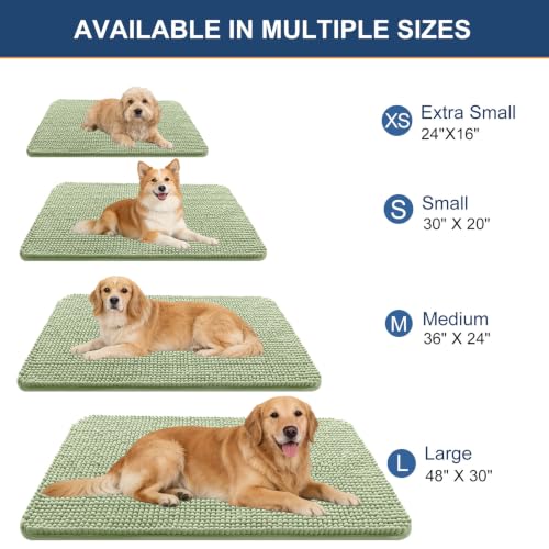 Image of OLANLY Dog Door Mat for Muddy Paws 48x30, Absorbent Chenille Mud Doormat