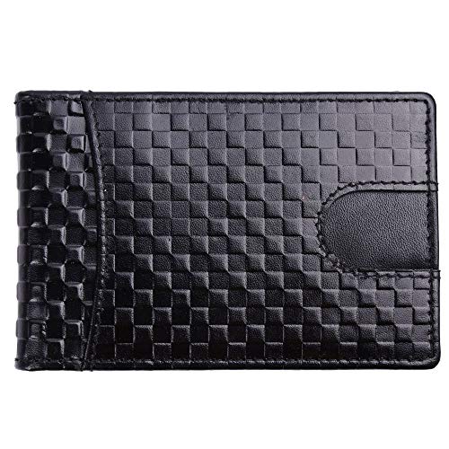 Image of Brooklyn Bridge Genuine Leather Money Clip Wallet for Men Chess VT Black - Premium Slim RFID Protected Wallet with Cash Clip & Multiple Card Slots, Stylish Front Pocket Design, Gift for Men