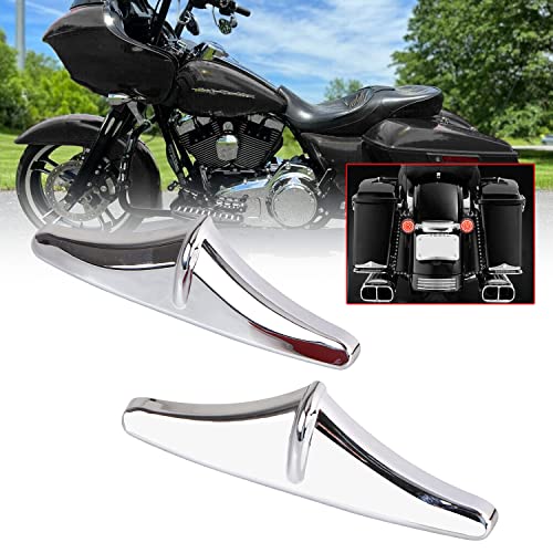 2 unidades de accesorios cromados para alforjas: borde trasero izquierdo y derecho, compatibles con Harley Touring (1996-2013) miniatura 2
