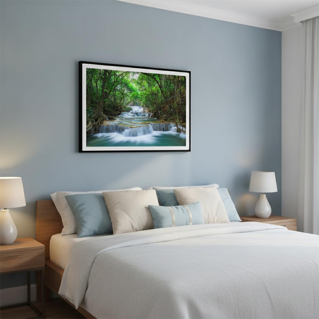 TREEMAISON Vastu Waterfall Scenery With Frame |Size-12Inch × 18Inch | Living Room, Bedroom | Home Decoration | Best Gifting Option |Vastu Remedy & Dosh Correction |Pack of 1 4