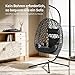 WOLTU Hängesessel mit Gestell, bis 150 kg belastbar, PE-Rattan Hängestuhl, mit Sitzkissen und Kopfstütze, für Indoor und Outdoor, Schwarz
