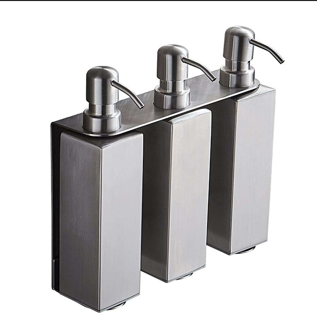 Funzionale Dispenser per Pompa di Sapone Liquido, Acciaio Inossidabile Spazzolato, distributore di Sapone per Bagno Supporto per Sapone a Mano Facile da Usare (Color : Black Double)