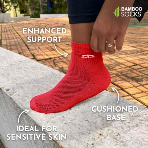 Image of HEELIUM Bamboo Socks for Women | Quarter Length | 3X Softer than Cotton Socks | Odour-Free & Breathable | Superior Comfort & Cushioned Base