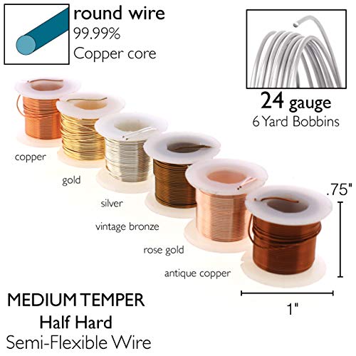 The Beadsmith Craft Wire Assortment, Tarnish-Resistant Copper Wire for Jewelry Making 6-Pack, 0.75-Inch Mini Spools - Image 4