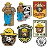 Smokey Bear Set of Six Magnets by Classic Magnets, Collectible Souvenirs Made in The USA