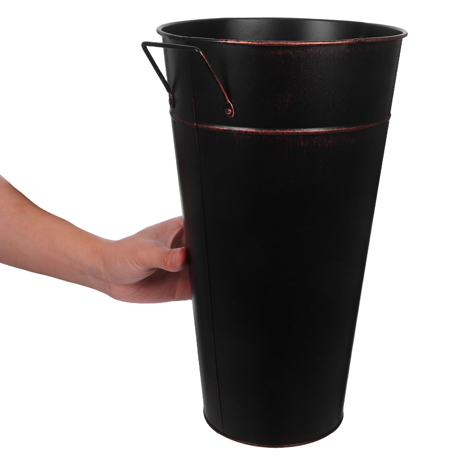 Leñero de Metal Alto con Asa para Almacenar Carbón y Leña, Cubo Portátil con Gran Capacidad para Fogatas y Áreas de Camping en Noches de Invierno