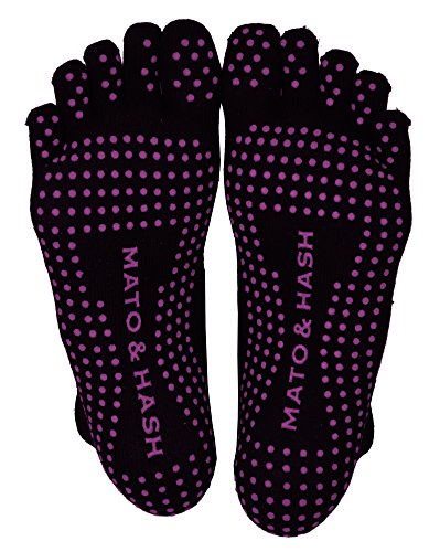 Image of Mato & Hash 5-Toe Exercise Barefoot Feel Yoga Socks With Full Grip