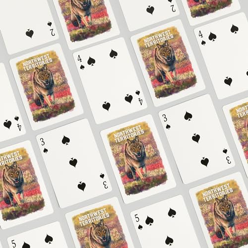 Baraja Póker Acuarela Gray Wolf 52 Cartas Tamaño Póker miniatura 4