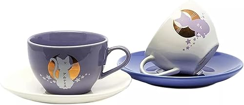 Miniatura 4 de JUST FUNKY Sailor Moon - Juego de tazas de té  Completo con 4 piezas, 2 platillos y 2 tazas  Con Luna y Artemis  Contenedores de bebidas de 6 onzas