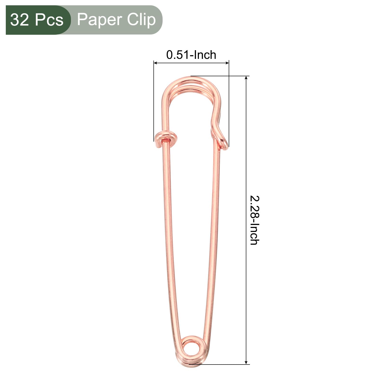 YOKIVE 32 Pcs Safety Pins, Large Metal Sewing Pins, Rose Gold, 2.28 Inch - Image 2