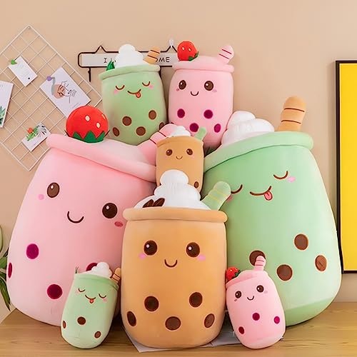 Bobomon Bubble Tea Kuscheltier PlüSchtier XXL SüßE Kissen, Kawaii Bubble Tea Cup Plushie Stofftier Boba Teetasse PlüSch Spielzeug Deko (Kaffee, 23cm)