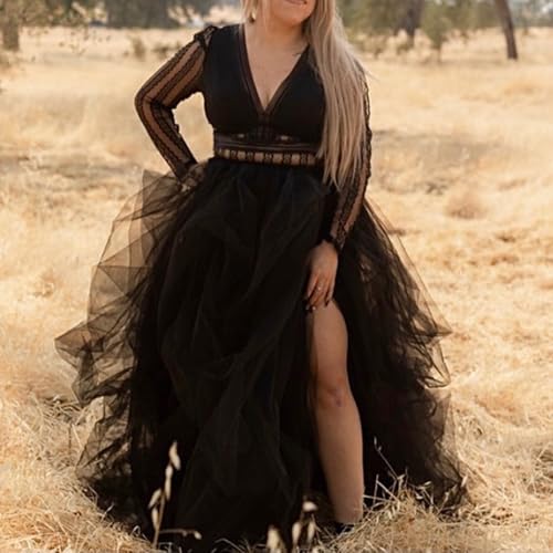 WDPL Wedding Planning Women's Long Maxi Tulle Special Occasion Bustle Night Out Skirt3